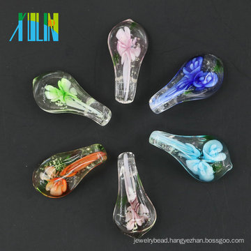 Newest design Luminous Lampwork Glass Pendants for necklace or earring fittings 12pcs/box, MC0106